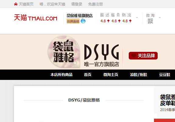 鞋類行業網店規范設計 袋鼠雅格網店規范設計