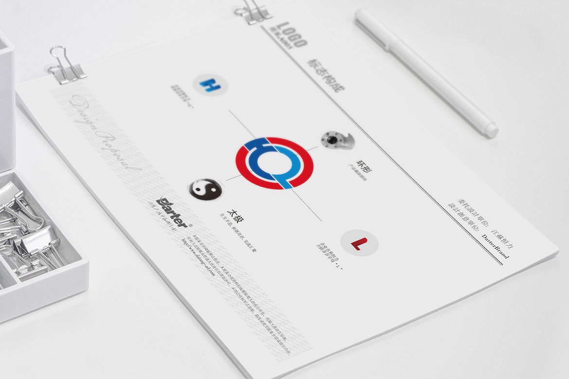 波紋管制造業品牌高端logo設計 恒力波紋管標志構成