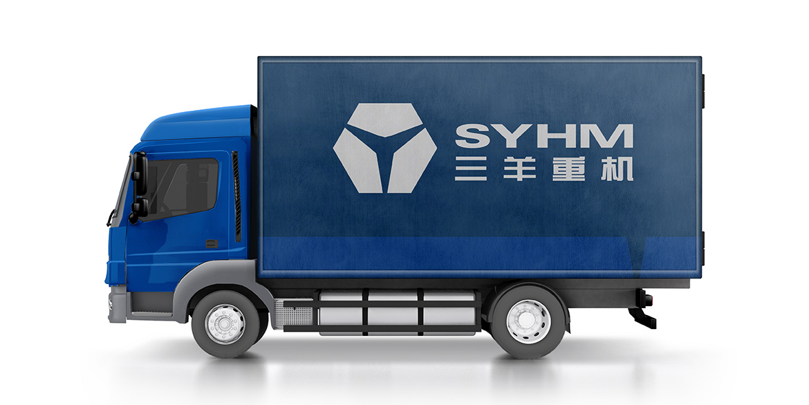 機械制造業品牌車身廣告設計 三羊重機車身廣告設計