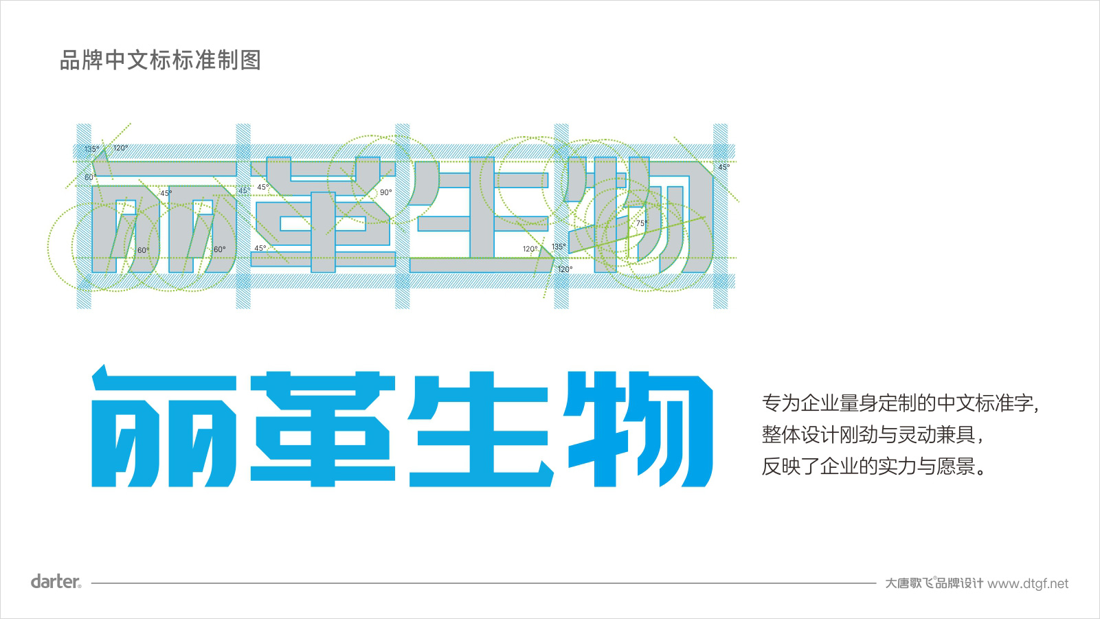 麗革生物VI設計標準字體標準制圖 麗革生物化工行業VI設計標準字體標準制圖